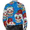 Sugar Skull Rose Pattern Men Crewneck Sweatshirt