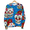 Sugar Skull Rose Pattern Men Crewneck Sweatshirt