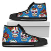 Sugar Skull Rose Pattern Men High Top Shoes