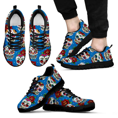 Sugar Skull Rose Pattern Men Sneakers