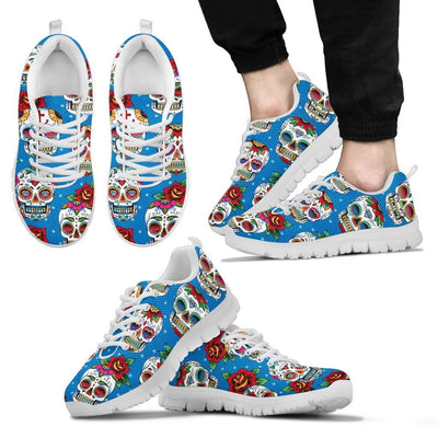 Sugar Skull Rose Pattern Men Sneakers