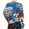 Sugar Skull Rose Pattern Women Crewneck Sweatshirt