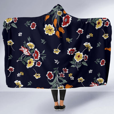 Summer Floral Pattern Print Design SF01 Hooded Blanket-JORJUNE.COM