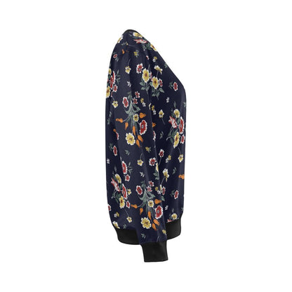 Summer Floral Pattern Print Design SF01 Women Long Sleeve Sweatshirt-JorJune