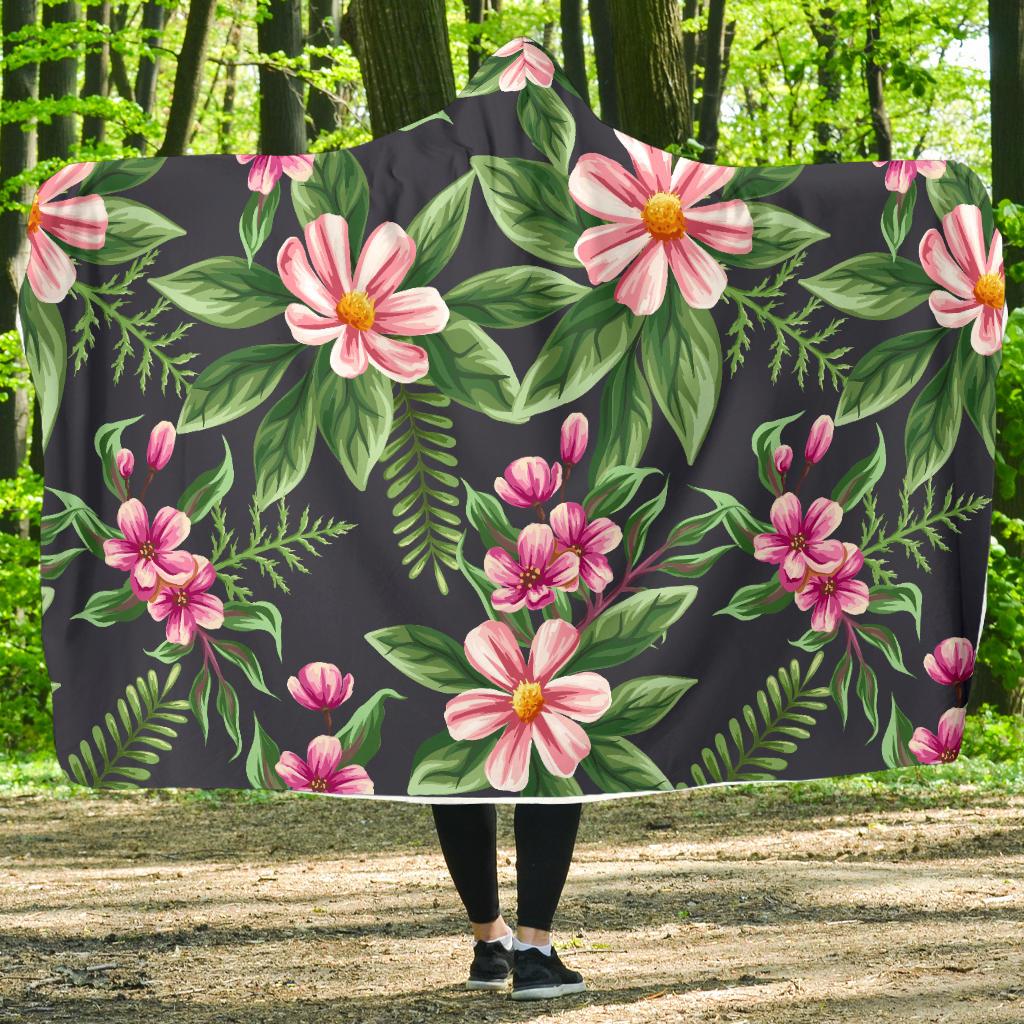 Summer Floral Pattern Print Design SF010 Hooded Blanket-JORJUNE.COM