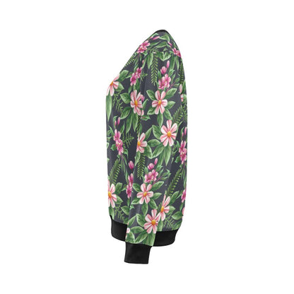 Summer Floral Pattern Print Design SF010 Women Long Sleeve Sweatshirt-JorJune