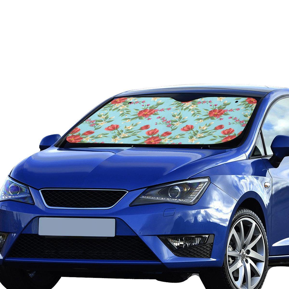 Summer Floral Pattern Print Design SF011 Car Sun Shade-JorJune