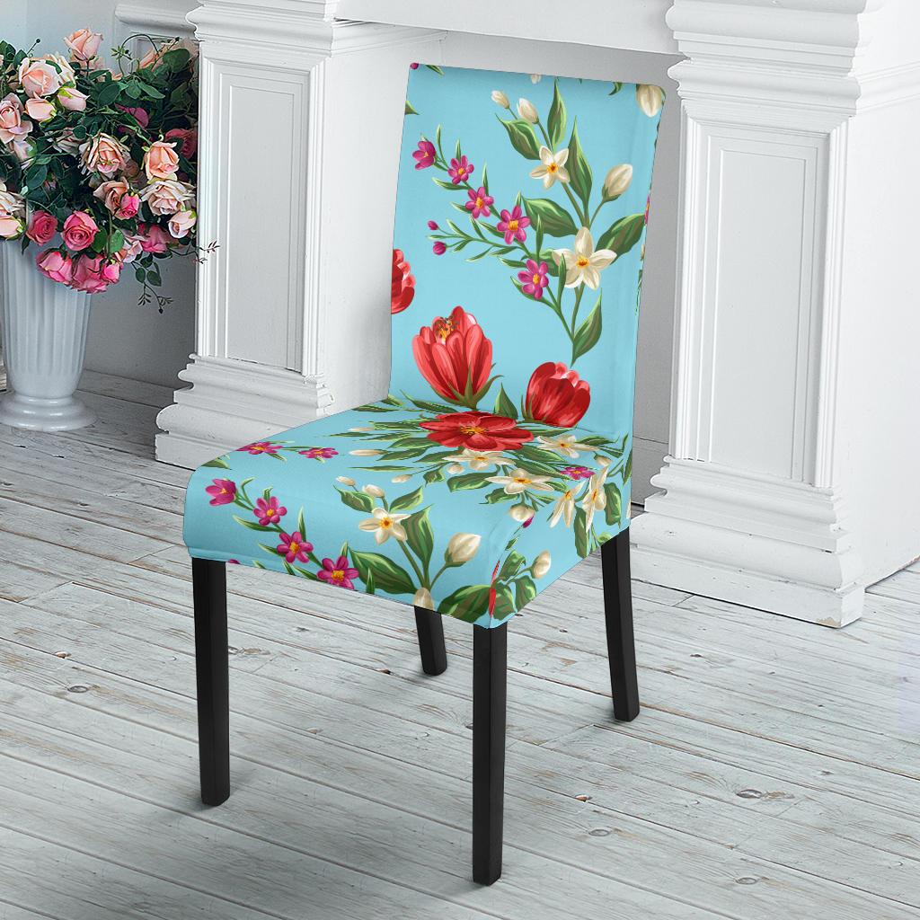 Summer Floral Pattern Print Design SF011 Dining Chair Slipcover-JORJUNE.COM