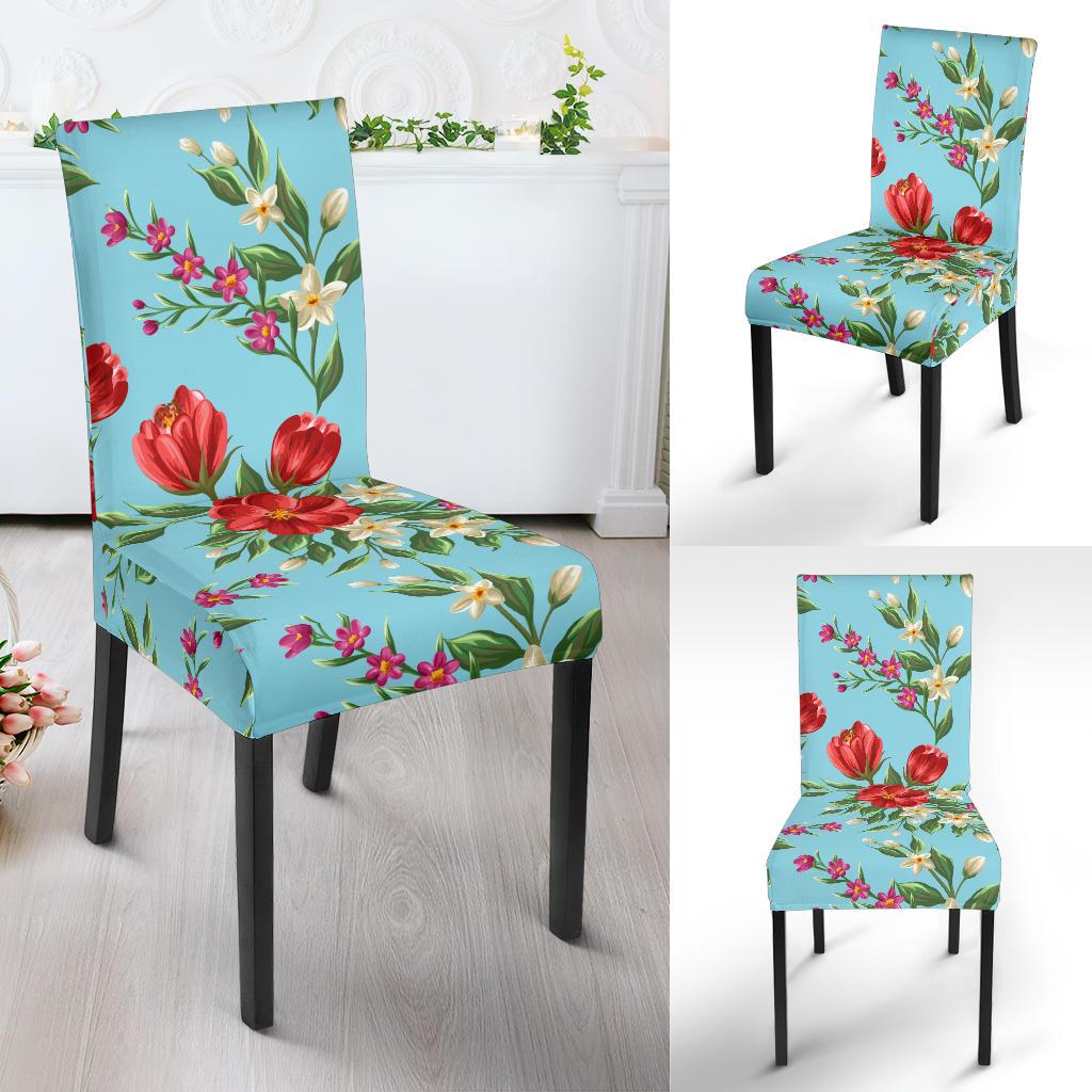 Summer Floral Pattern Print Design SF011 Dining Chair Slipcover-JORJUNE.COM