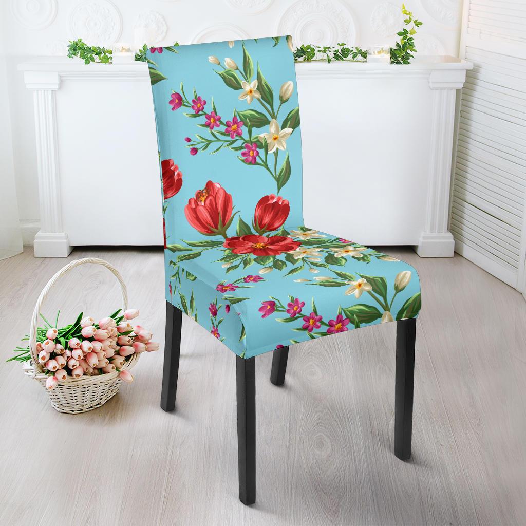Summer Floral Pattern Print Design SF011 Dining Chair Slipcover-JORJUNE.COM