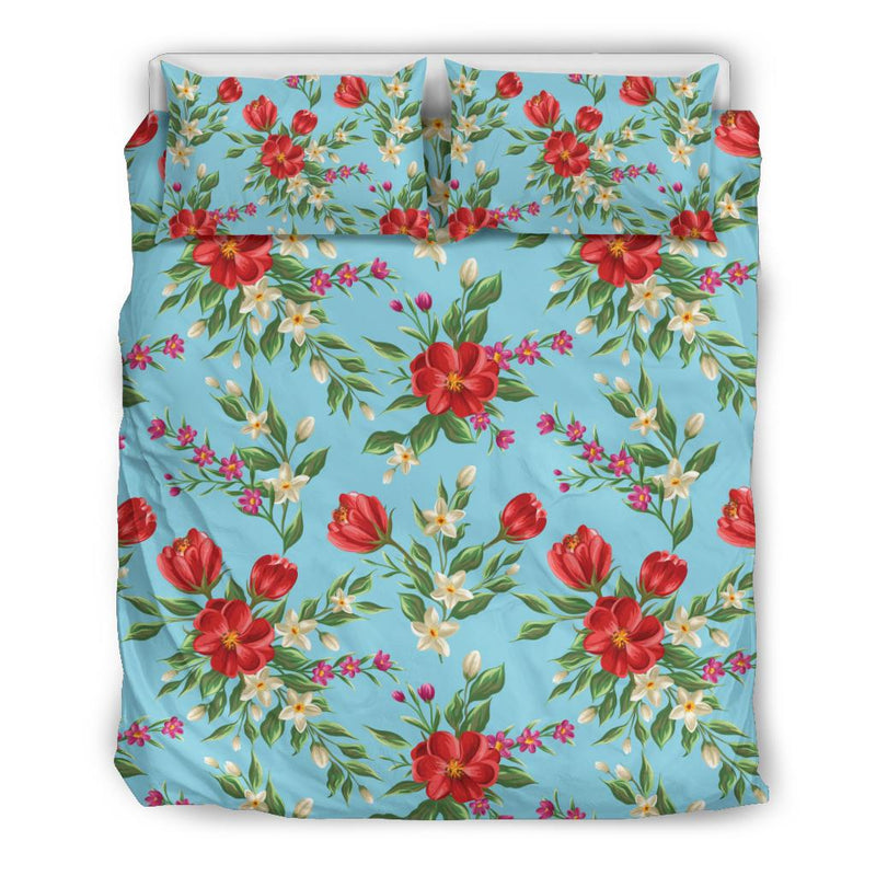 Summer Floral Pattern Print Design SF011 Duvet Cover Bedding Set-JORJUNE.COM