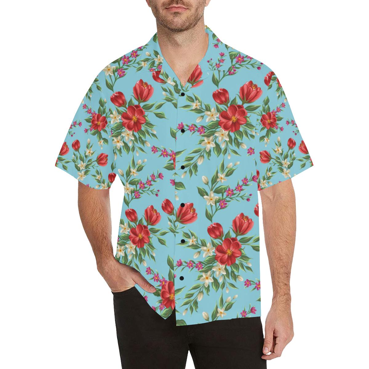 Summer Floral Pattern Print Design SF011 Men Hawaiian Shirt-JorJune