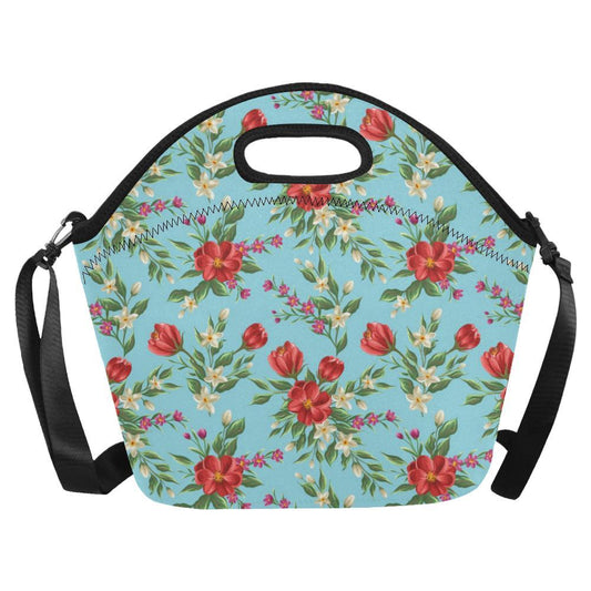 Summer Floral Pattern Print Design SF011 Neoprene Lunch Bag-JorJune
