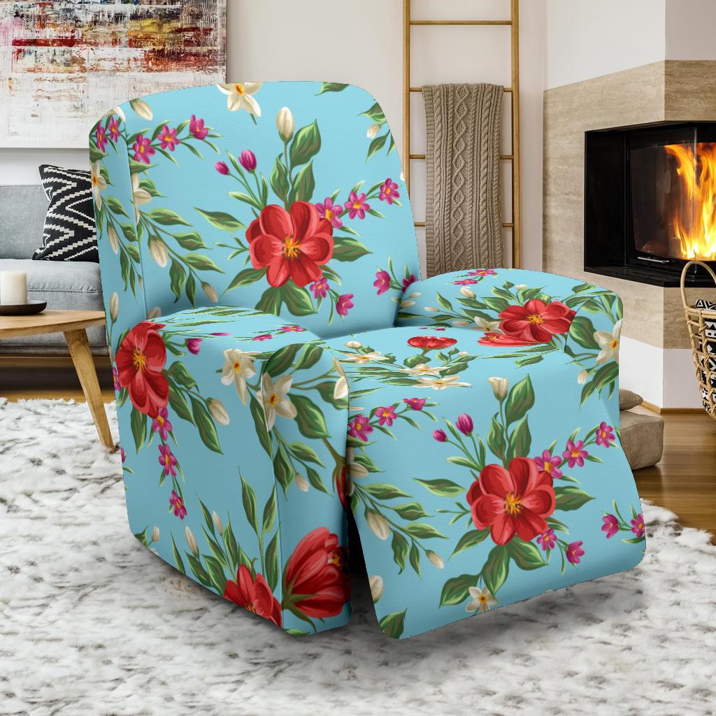 Summer Floral Pattern Print Design SF011 Recliner Slipcover-JORJUNE.COM