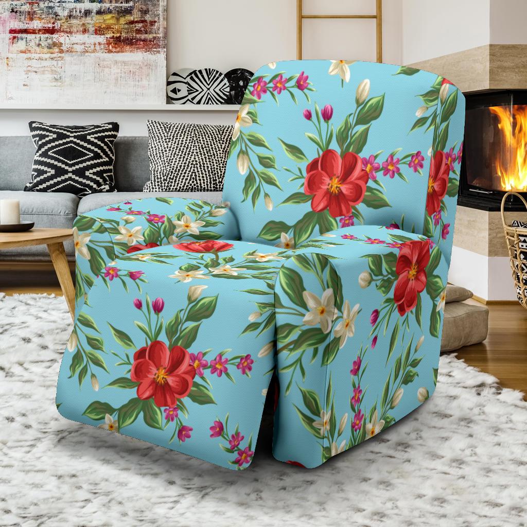 Summer Floral Pattern Print Design SF011 Recliner Slipcover-JORJUNE.COM