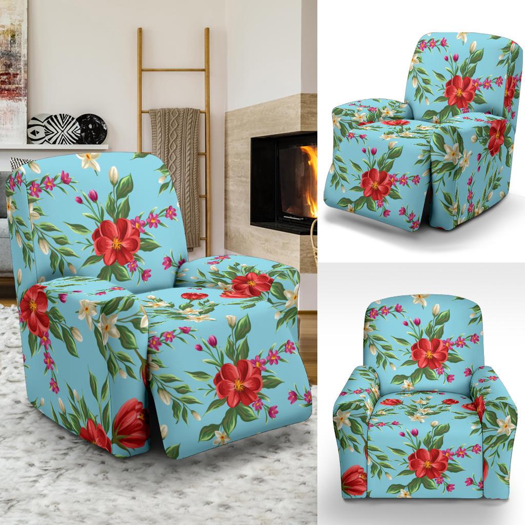 Summer Floral Pattern Print Design SF011 Recliner Slipcover-JORJUNE.COM