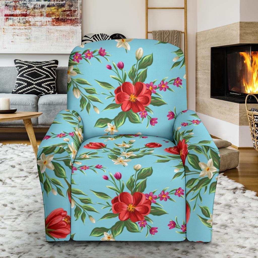 Summer Floral Pattern Print Design SF011 Recliner Slipcover-JORJUNE.COM