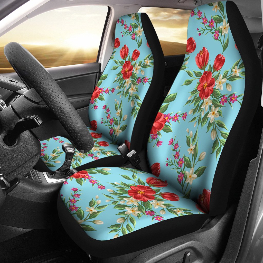 Summer Floral Pattern Print Design SF011 Universal Fit Car Seat Covers-JorJune