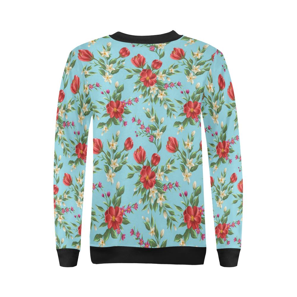 Summer Floral Pattern Print Design SF011 Women Long Sleeve Sweatshirt-JorJune