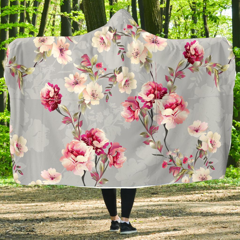 Summer Floral Pattern Print Design SF02 Hooded Blanket-JORJUNE.COM