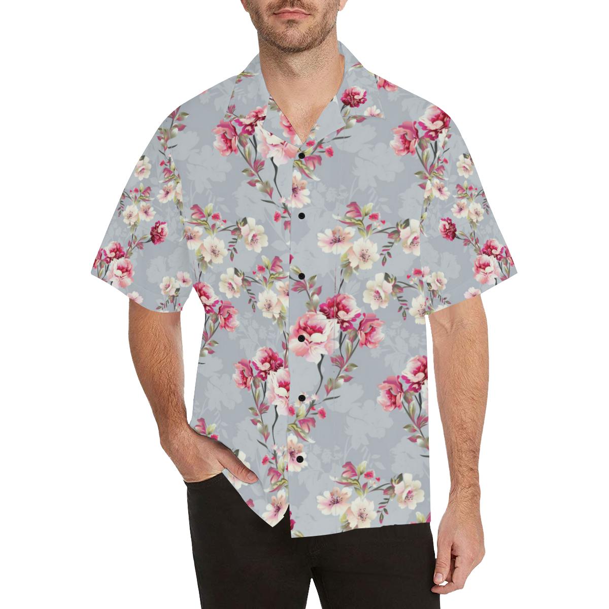 Summer Floral Pattern Print Design SF02 Men Hawaiian Shirt-JorJune