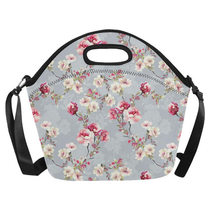 Summer Floral Pattern Print Design SF02 Neoprene Lunch Bag-JorJune