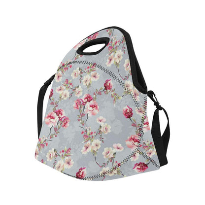 Summer Floral Pattern Print Design SF02 Neoprene Lunch Bag-JorJune