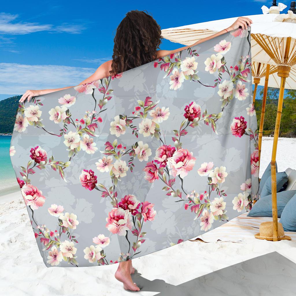 Summer Floral Pattern Print Design SF02 Sarong Pareo Wrap-JORJUNE.COM