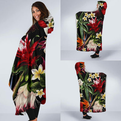 Summer Floral Pattern Print Design SF03 Hooded Blanket-JORJUNE.COM