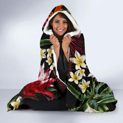 Summer Floral Pattern Print Design SF03 Hooded Blanket-JORJUNE.COM