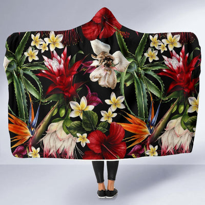 Summer Floral Pattern Print Design SF03 Hooded Blanket-JORJUNE.COM