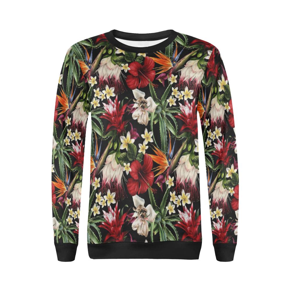 Summer Floral Pattern Print Design SF03 Women Long Sleeve Sweatshirt-JorJune