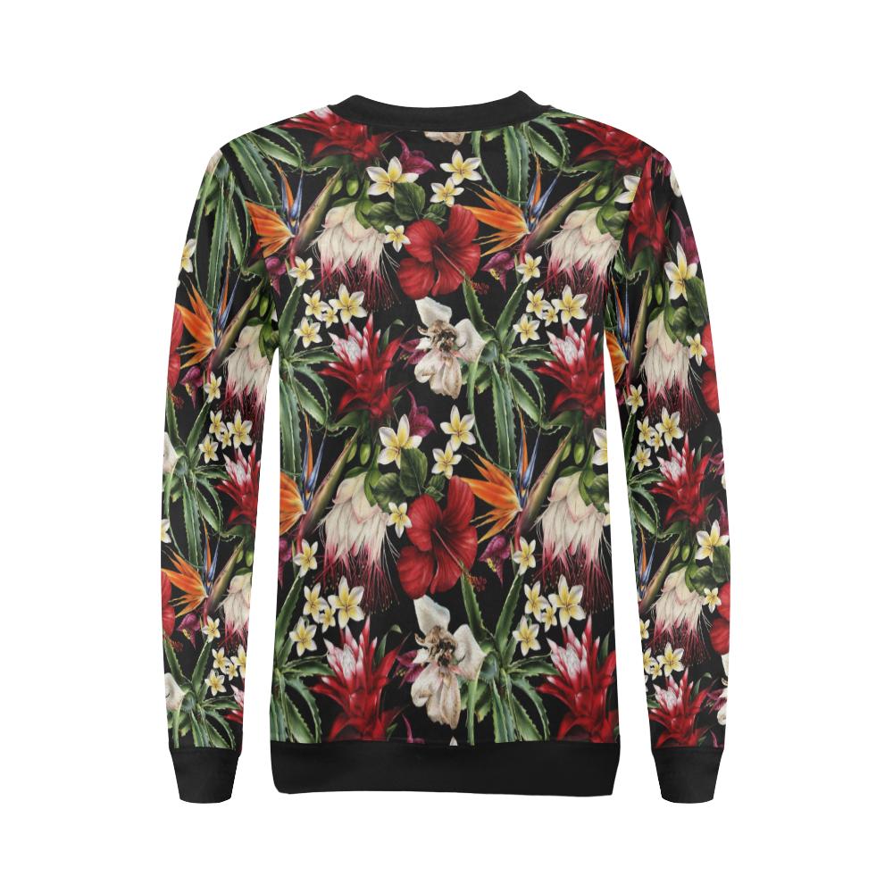 Summer Floral Pattern Print Design SF03 Women Long Sleeve Sweatshirt-JorJune