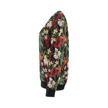 Summer Floral Pattern Print Design SF03 Women Long Sleeve Sweatshirt-JorJune