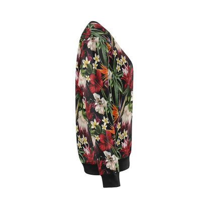 Summer Floral Pattern Print Design SF03 Women Long Sleeve Sweatshirt-JorJune