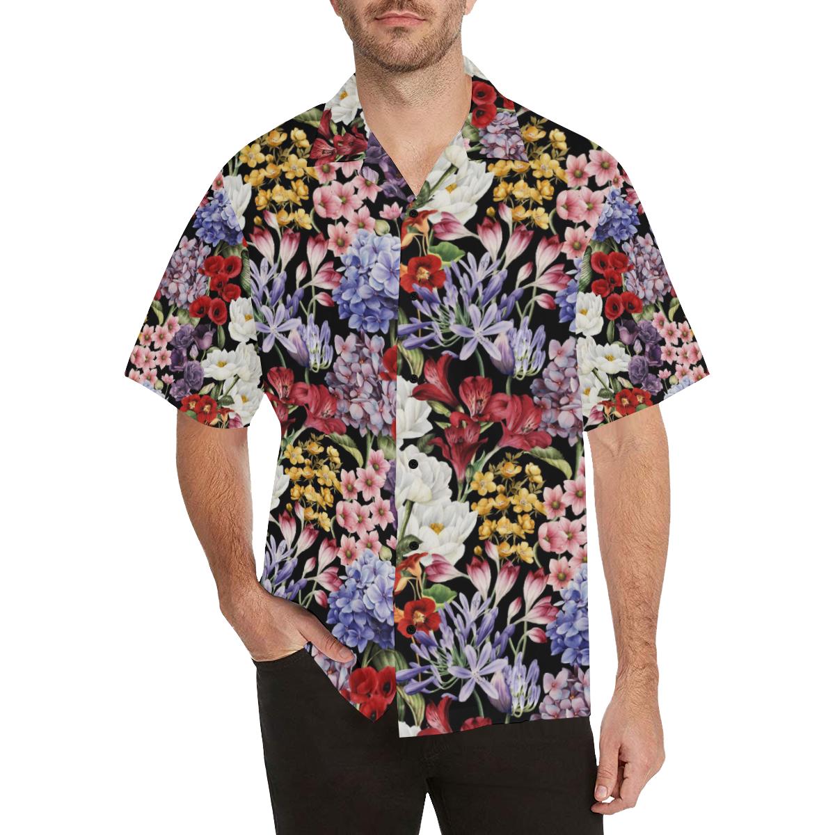 Summer Floral Pattern Print Design SF04 Men Hawaiian Shirt-JorJune
