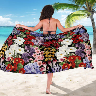 Summer Floral Pattern Print Design SF04 Sarong Pareo Wrap-JORJUNE.COM