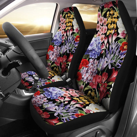 Summer Floral Pattern Print Design SF04 Universal Fit Car Seat Covers-JorJune