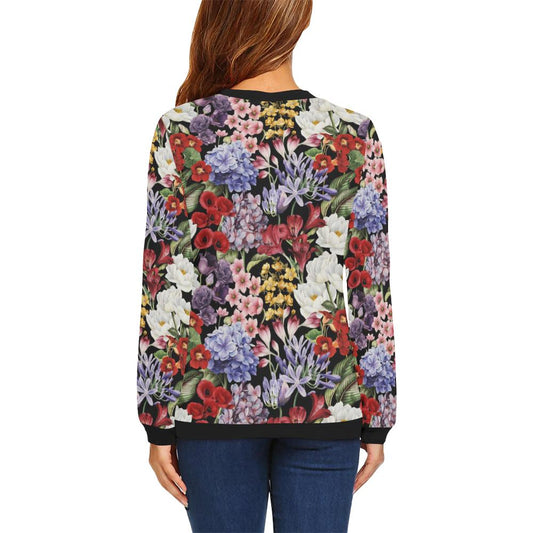 Summer Floral Pattern Print Design SF04 Women Long Sleeve Sweatshirt-JorJune