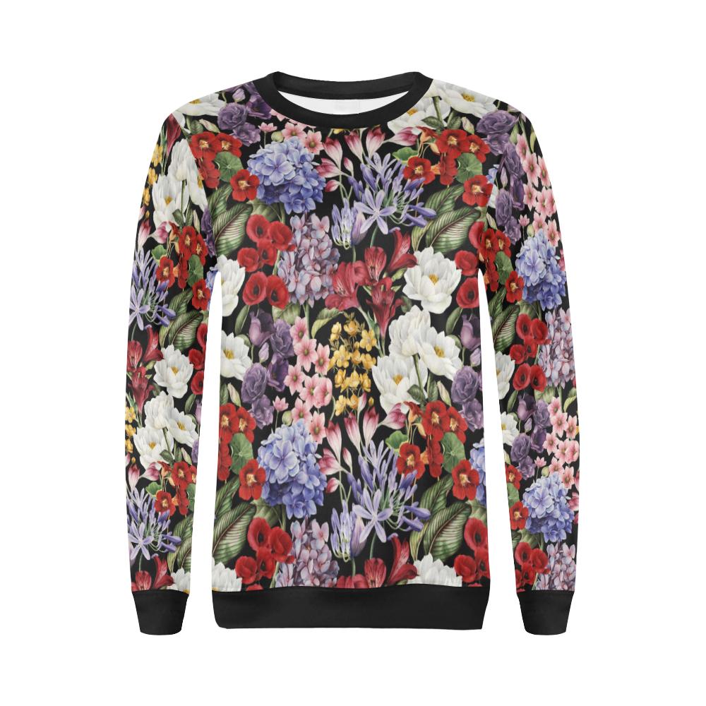Summer Floral Pattern Print Design SF04 Women Long Sleeve Sweatshirt-JorJune