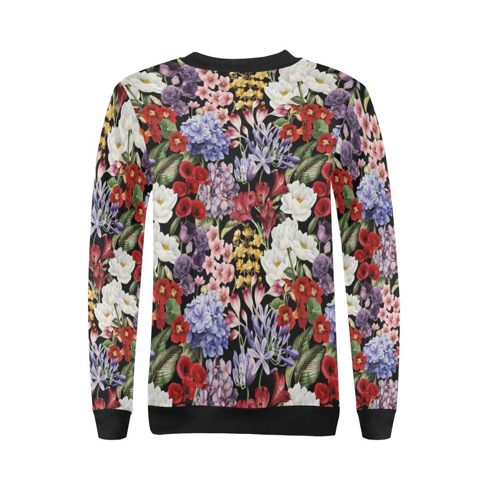 Summer Floral Pattern Print Design SF04 Women Long Sleeve Sweatshirt-JorJune