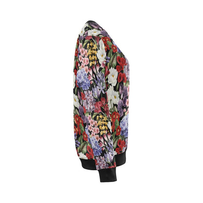 Summer Floral Pattern Print Design SF04 Women Long Sleeve Sweatshirt-JorJune