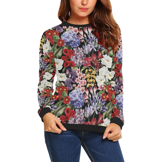 Summer Floral Pattern Print Design SF04 Women Long Sleeve Sweatshirt-JorJune