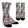 Summer Floral Pattern Print Design SF05 Crew Socks-JORJUNE.COM