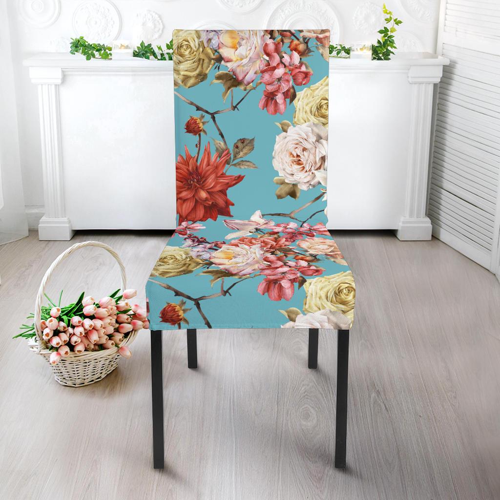 Summer Floral Pattern Print Design SF05 Dining Chair Slipcover-JORJUNE.COM