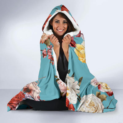 Summer Floral Pattern Print Design SF05 Hooded Blanket-JORJUNE.COM