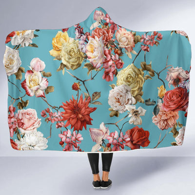 Summer Floral Pattern Print Design SF05 Hooded Blanket-JORJUNE.COM