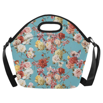 Summer Floral Pattern Print Design SF05 Neoprene Lunch Bag-JorJune