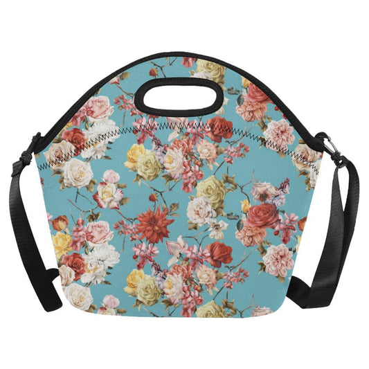 Summer Floral Pattern Print Design SF05 Neoprene Lunch Bag-JorJune