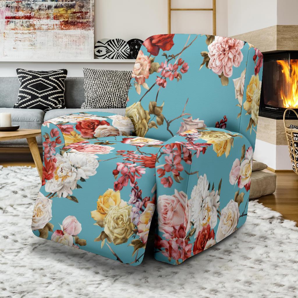 Summer Floral Pattern Print Design SF05 Recliner Slipcover-JORJUNE.COM